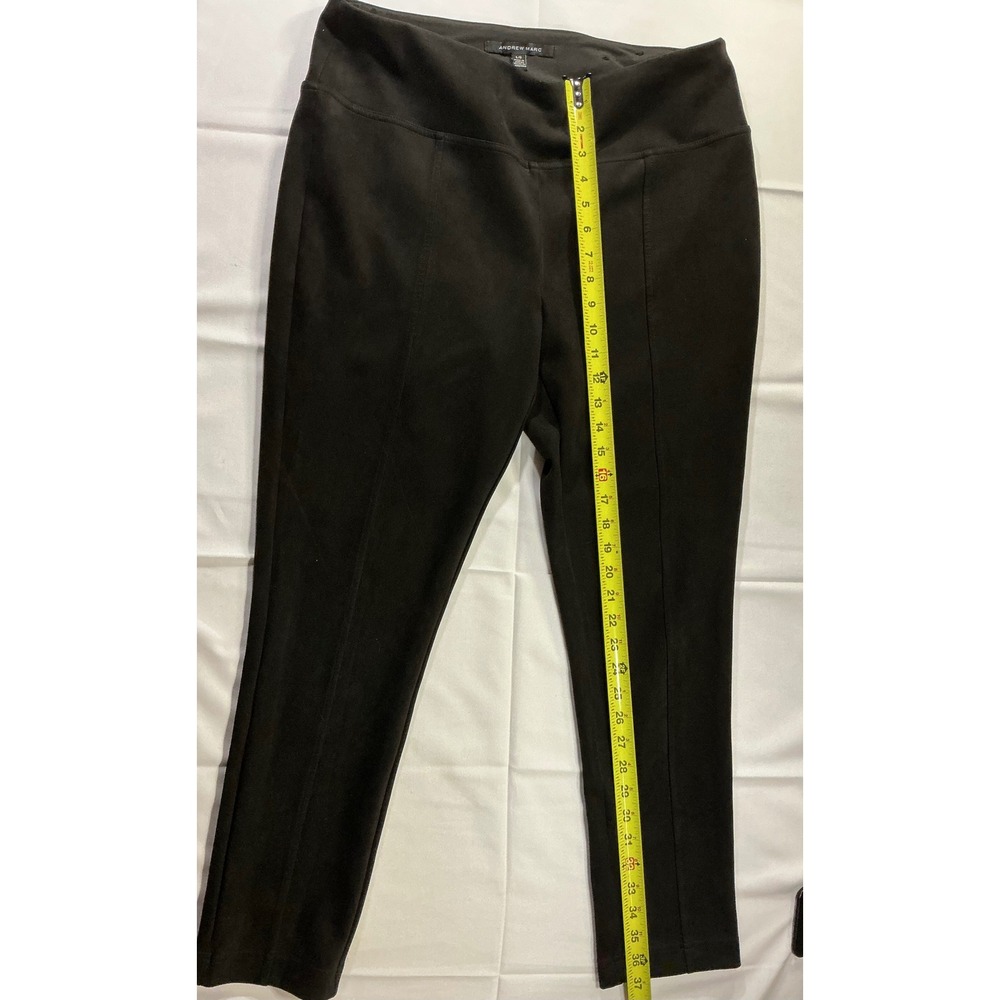 Andrew Marc Womens Black Faux Suede Pull On Leggings Seamed Front Size Large - Picture 3 of 6
